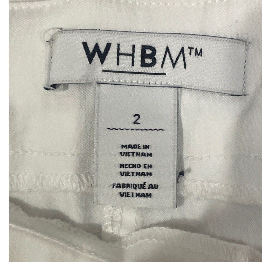 WHBM Womens White Shorts Flat Front 2 White Casual Old Money Hamptons Summer - Picture 4 of 4